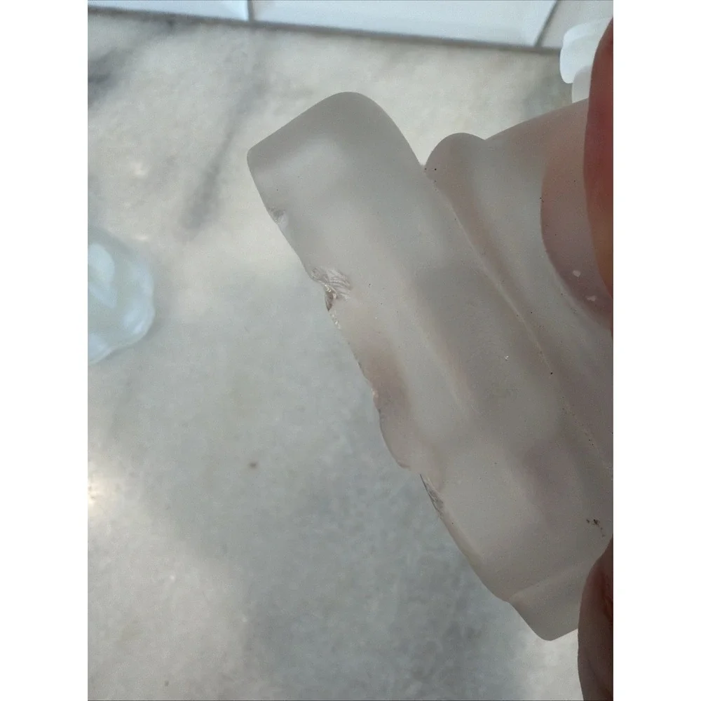 Set Of 2 Vintage 1995 MJ Hummel Frosted Crystal Glass Candle Holder Angel Avon 2